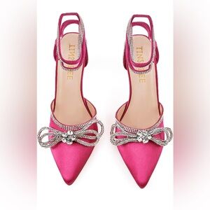 Pink bow heels